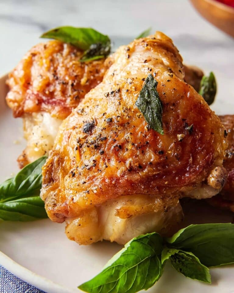 Baked Italian Chicken Thighs with Crispy Skin Recipe