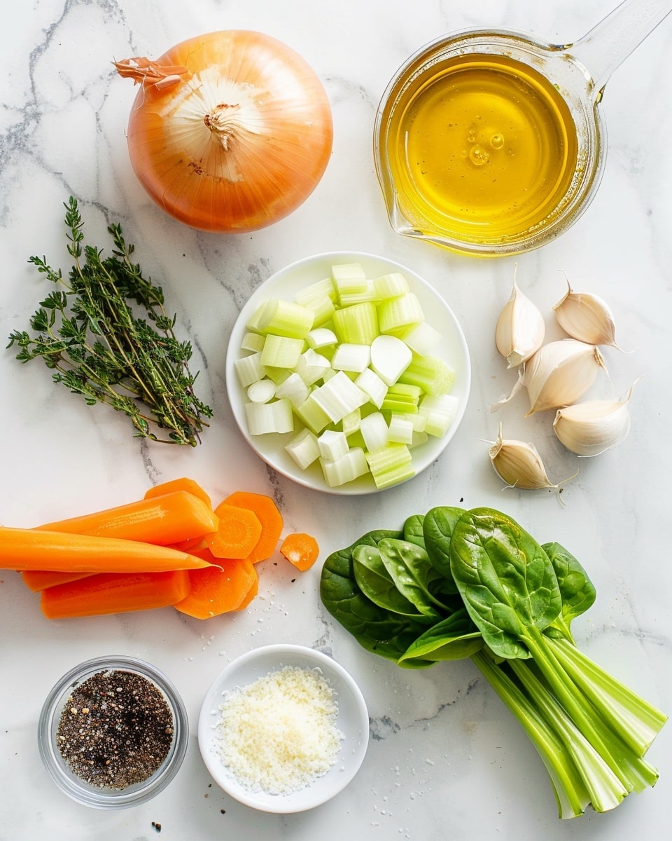 Single white bowl filled with a comforting portion of white bean and vegetable soup showcasing tender white beans, diced carrots, celery, and fresh spinach in a light broth, close-up angled view revealing the hearty texture and vibrant colors, gently sprinkled with grated parmesan and chopped fresh herbs on top, placed on a white marble surface with soft natural lighting, styled as an intimate plated serving photo taken with an iphone --ar 4:5 --v 7