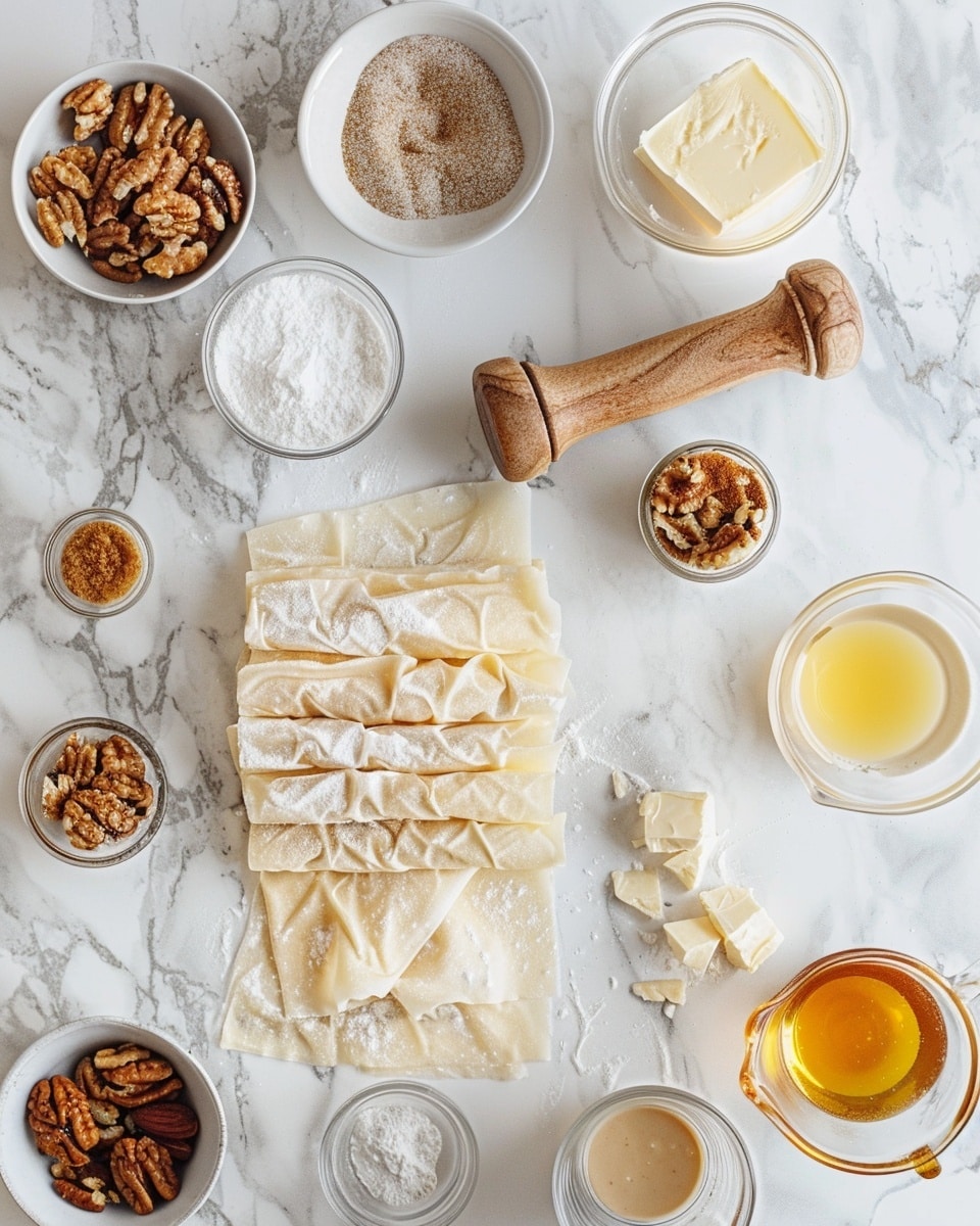 Single white plate featuring one diamond-shaped slice of baklava with a golden, glossy top layer showcasing delicate, flaky phyllo dough sheets and finely chopped nut filling visible in cross-section, close-up with angled shot emphasizing the multiple crisp layers and sticky syrup glaze, placed on white marble surface with natural lighting highlighting the rich textures, intimate styled serving photo taken with an iphone --ar 4:5 --v 7