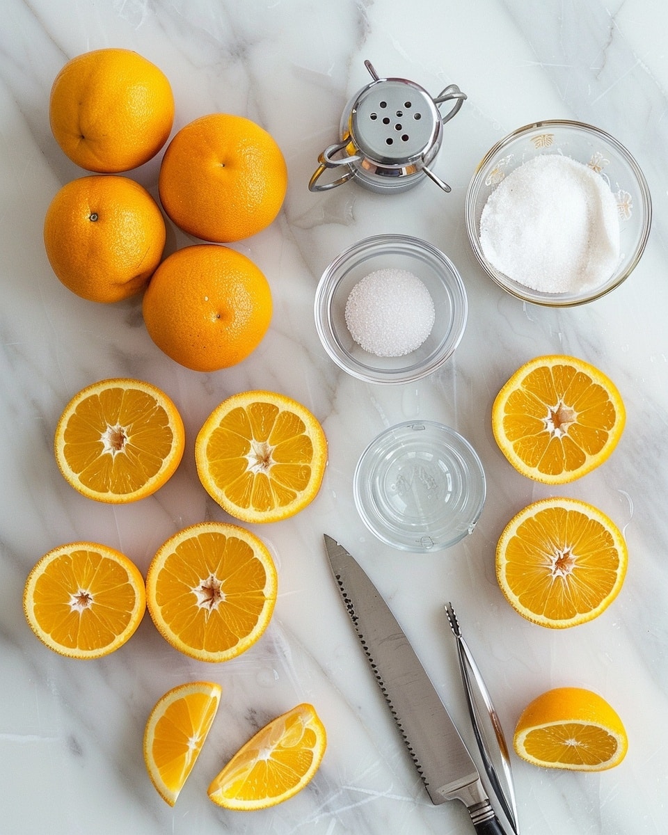 A close-up shot of a single serving of translucent orange jelly candy shaped like a citrus slice, stacked in three layers on a pristine white plate, each layer revealing the detailed segments and star-like pattern inside the candy, lightly dusted with fine sugar crystals that sparkle in natural light, the plate resting on a white marble surface, styled like a delicate, individual treat ready to be enjoyed, photo taken with an iphone --ar 4:5 --v 7