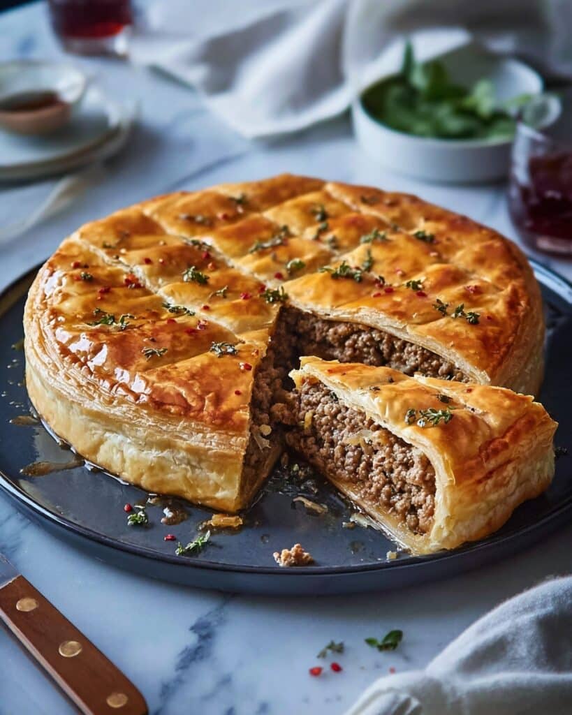Turkish Spiral Borek with Spiced Ground Beef Recipe