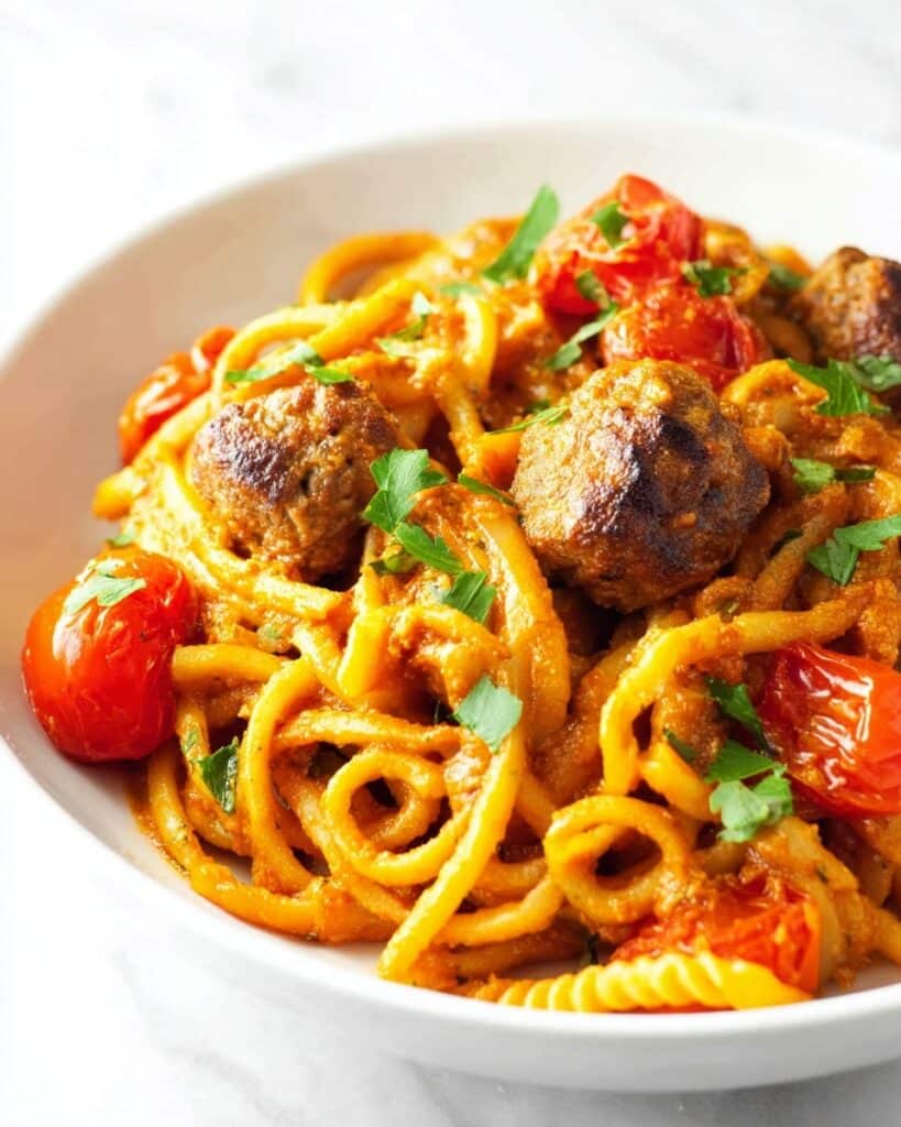 Pasta with Chorizo and Romesco Sauce Recipe