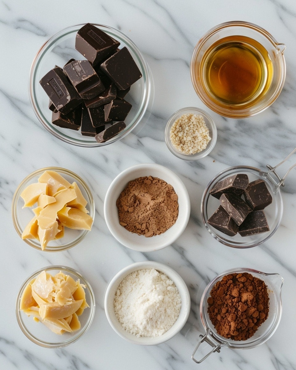 Single white plate holding one chocolate cup with a glossy, smooth dark chocolate exterior sprinkled with a few small seeds on top, the cup is sliced open to reveal a textured creamy filling with visible grains inside, angled closely to emphasize the contrast between the rich chocolate shell and the soft interior, placed on a white marble surface, natural lighting highlighting the shiny chocolate and intricate inner texture, styled as a refined single serving from a food blog, photo taken with an iphone --ar 4:5 --v 7