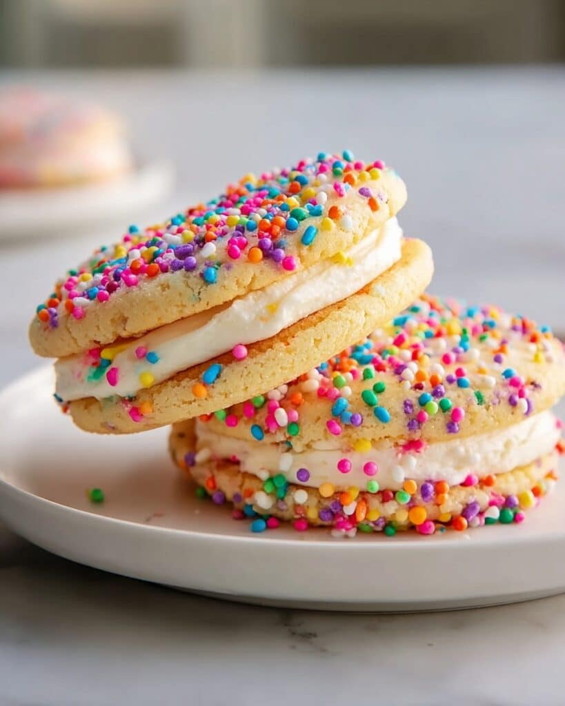 Funfetti Shortbread Sandwich Cookies with Frosting Recipe
