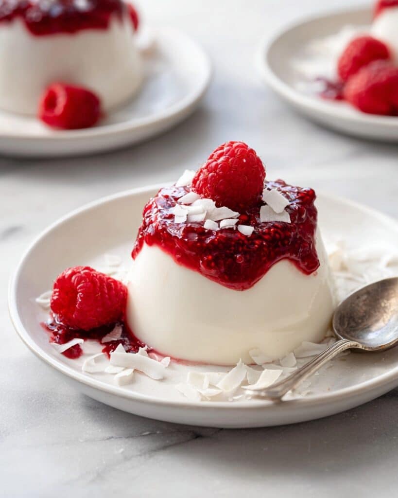Coconut Panna Cotta with Raspberry Sauce Recipe