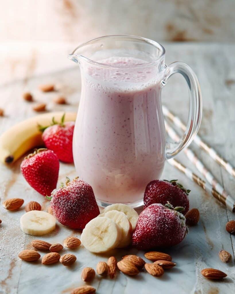 Almond Milk & Berry Smoothie with Banana, Mango, and Blueberry Recipe