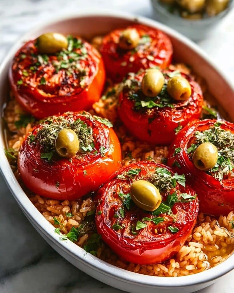 Greek Stuffed Tomatoes Recipe