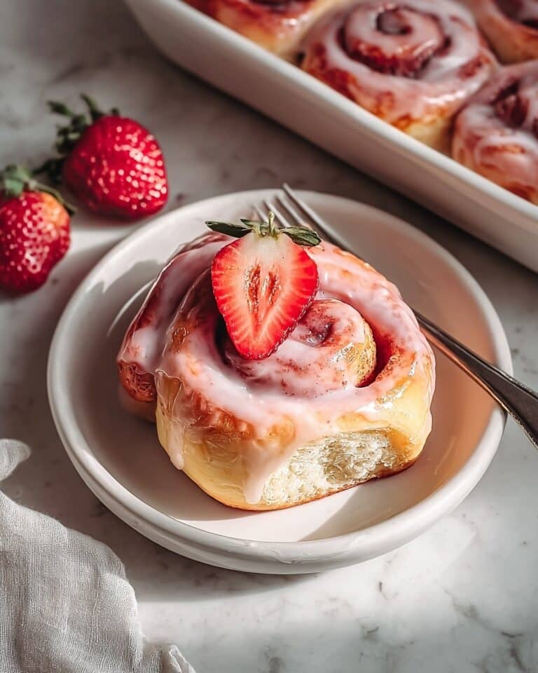 Soft Strawberry Cinnamon Rolls with Creamy Glaze Recipe