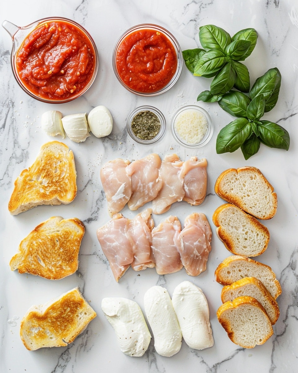 Single white plate featuring a close-up of one grilled sandwich slice with a golden, crispy crust revealing layers of melted white cheese, a thick seasoned chicken patty, fresh basil leaves, and a hint of vibrant red tomato sauce peeking out, angled to emphasize the texture and interior layers, placed on a white marble surface with natural lighting, styled like a cozy food blog serving, photo taken with an iphone --ar 4:5 --v 7