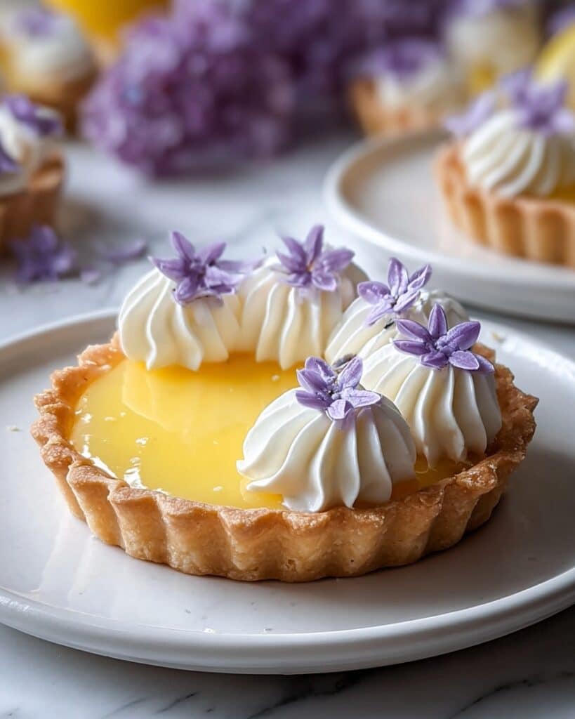 Delightful Mini Lemon Tart with Lilac Meringue for Spring Bliss Recipe