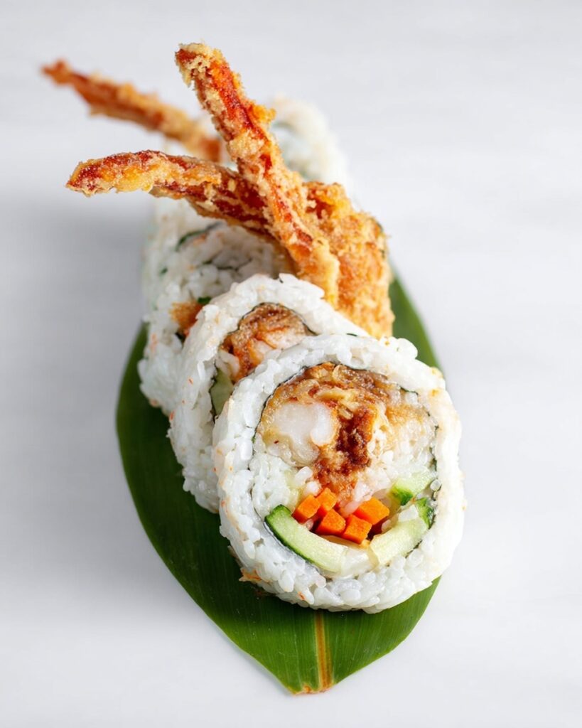 Spider Roll Sushi with Crispy Soft-Shell Crab and Fresh Avocado Recipe