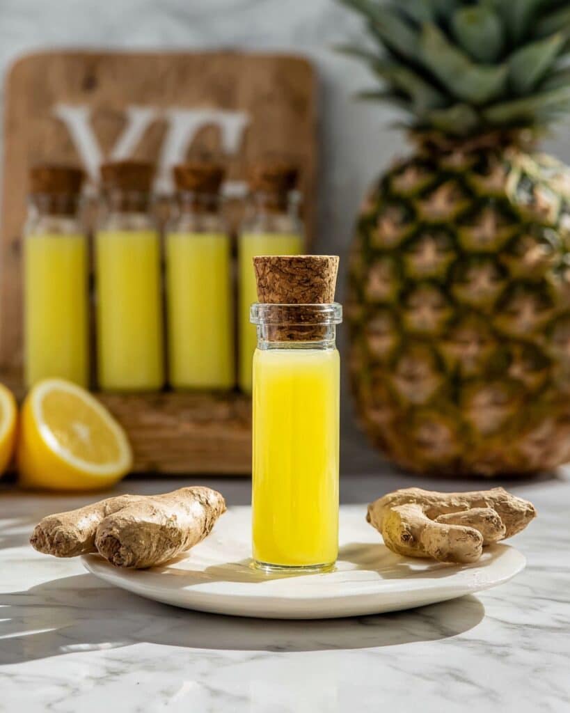 Pineapple Coconut Lemon Ginger Juice Wellness Shots Recipe