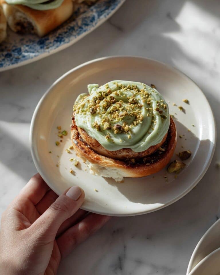 Small Batch Pistachio Cinnamon Rolls with Brown Butter Cream Cheese Frosting Recipe