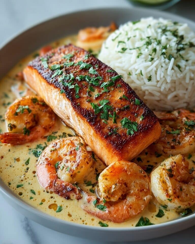 Savory Cajun Salmon and Shrimp in Creamy Spinach Sauce Recipe