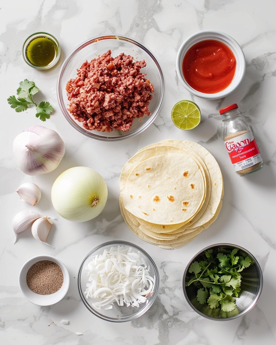 Single white plate with one golden brown pan-fried taco, showing a slightly open and crisped edge that reveals juicy, seasoned meat filling inside, garnished with bright green fresh cilantro leaves, accompanied by a few lime wedges on the side, served with a small white square dish of creamy dipping sauce, placed on white marble surface under natural lighting, intimate plated serving photo taken with an iphone --ar 4:5 --v 7