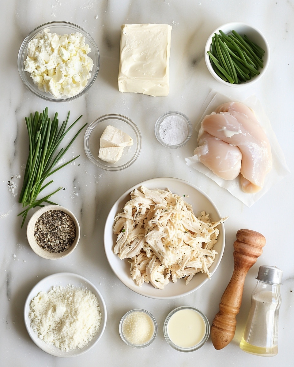 Single white plate featuring one neatly folded crepe filled with creamy shredded chicken, topped with a luscious white herb sauce gently cascading over the edges, sprinkled with fresh green chives and golden brown crispy crumbs providing texture contrast, close-up angled shot highlighting the tender chicken filling visible through the crepe opening, set on a pristine white marble surface with natural lighting accentuating the warm tones and creamy textures, intimate plated serving photo taken with an iphone --ar 4:5 --v 7