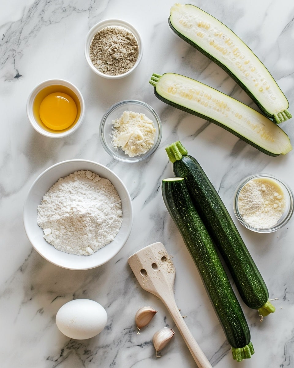 Single white plate showcasing a plated serving of crispy golden zucchini fries arranged neatly with visible crunchy, textured coating and hints of green zucchini skin peeking through, accompanied by a small white ramekin filled with creamy, smooth dipping sauce garnished with two fresh basil leaves, close-up angled shot revealing the contrast between the crispy exterior and tender interior of the fries, placed on a white marble surface under natural lighting, styled like a food blog feature, photo taken with an iphone --ar 4:5 --v 7