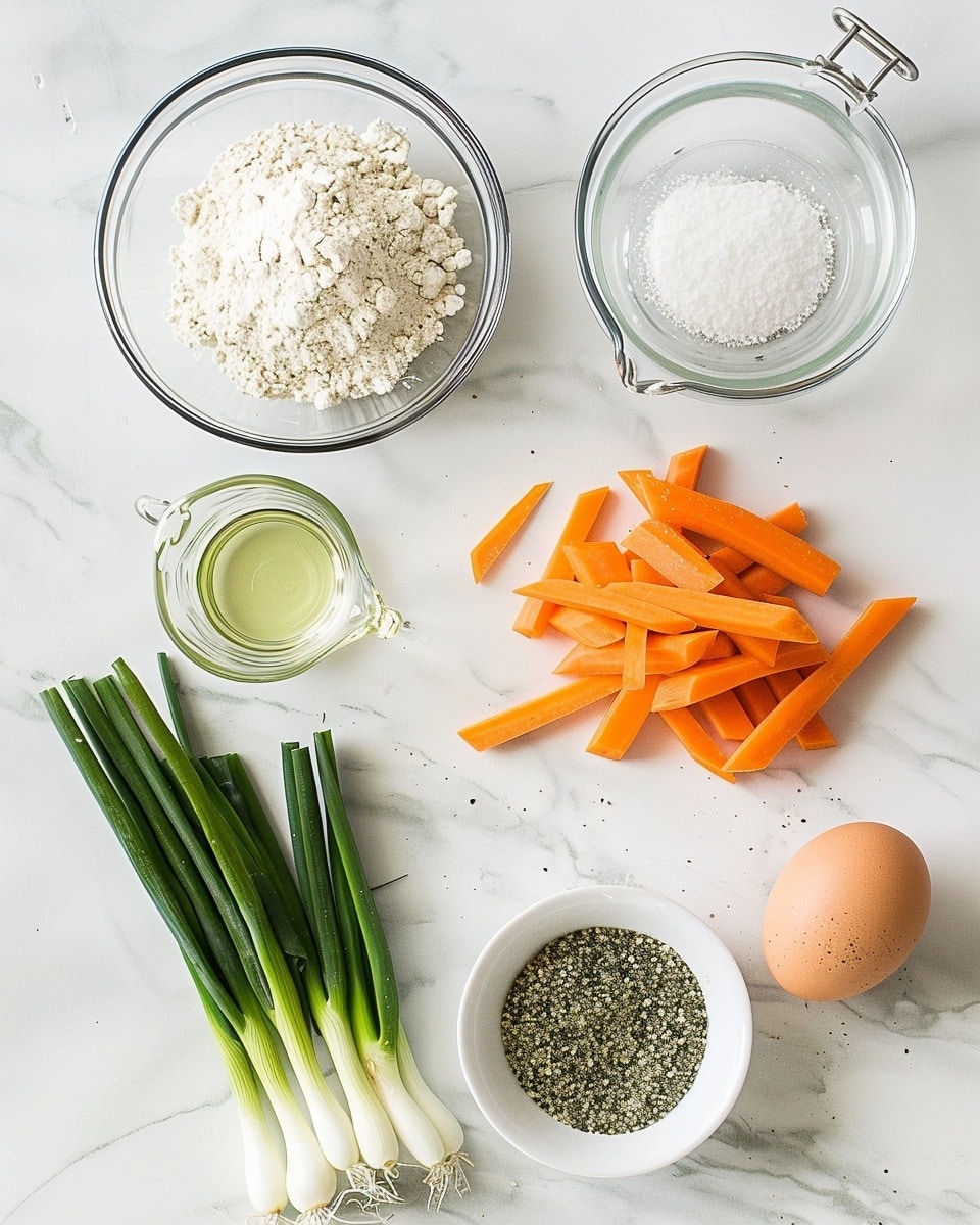Single white plate holding one golden-brown slice of crispy scallion pancake, close-up angled view highlighting its layered, slightly chewy interior with visible scallion pieces and a light, flaky texture, sprinkled with sesame seeds and chopped green onions on top, natural light accentuating the crunchy edges, set against a white marble surface, intimate plated serving photo taken with an iphone --ar 4:5 --v 7