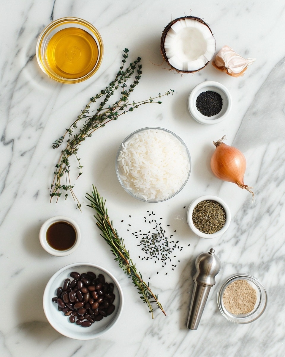 Single white bowl filled with a close-up serving of vibrant black beans and rice mixed with finely diced red bell peppers, green onions, and fresh cilantro, each grain and bean clearly visible showing the fluffy and tender texture, garnished delicately with chopped herbs on top, placed on a white marble surface under soft natural lighting, styled like a comforting individual portion from a food blog, intimate plated serving photo taken with an iphone --ar 4:5 --v 7