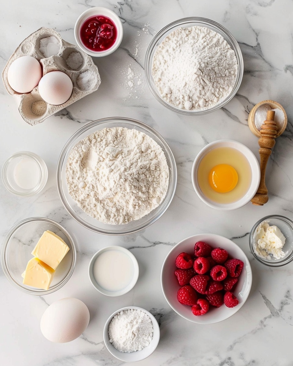 Single white plate showcasing one cupcake with a bite revealing its moist golden crumb, a creamy yellow custard center surrounded by a bright raspberry filling, topped with smooth swirls of white frosting and a fresh raspberry, close-up angle emphasizing the contrasting textures and vivid colors, natural lighting highlighting the glossy filling and soft cake layers, styled on a white marble surface, intimate plated serving photo taken with an iphone --ar 4:5 --v 7