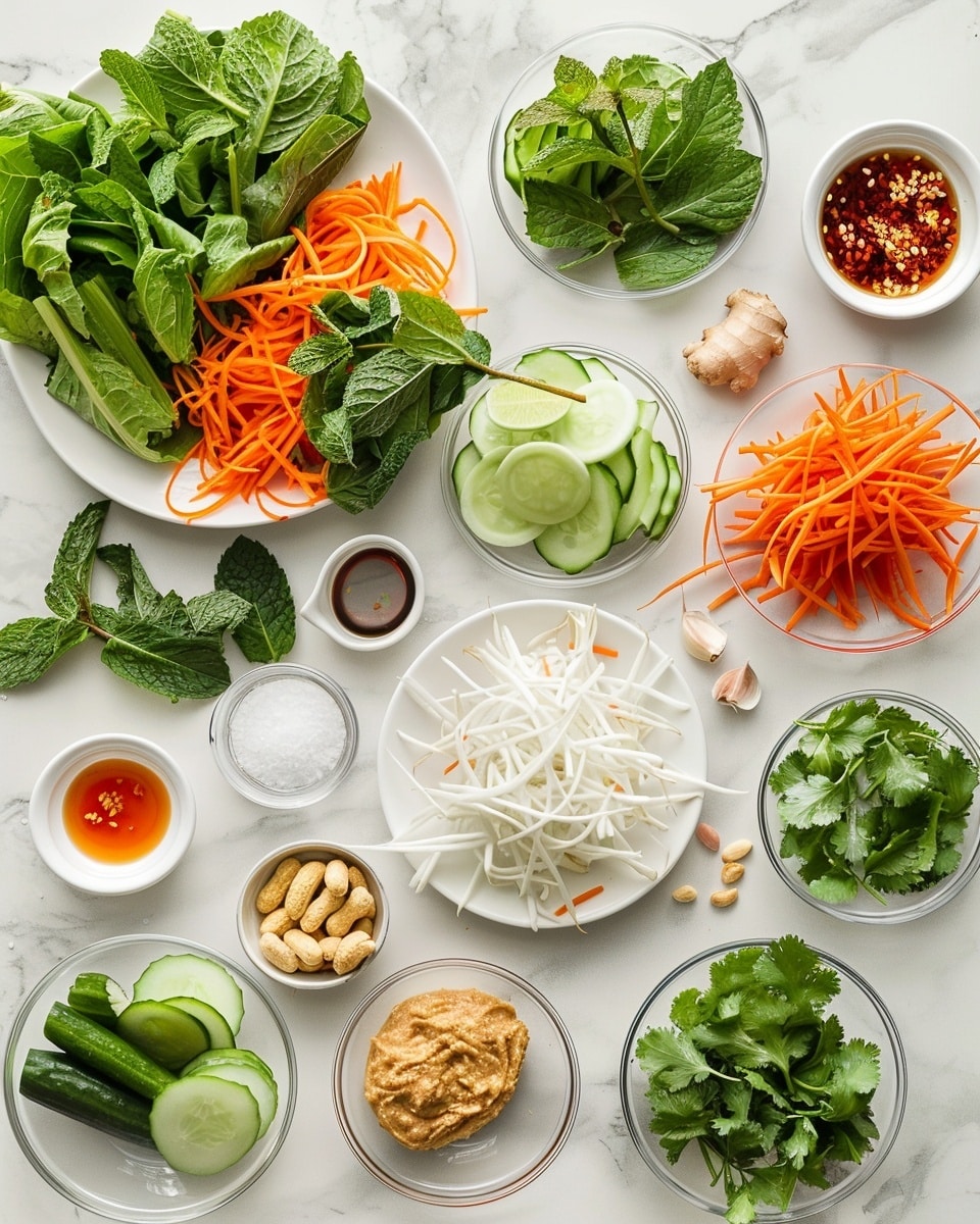 Single white plate with one crisp lettuce cup filled with a generous serving of shredded chicken tossed in a tangy, slightly spicy sauce topped with finely chopped fresh herbs and thin red chili strips, highlighting the tender texture and vibrant colors of the filling, accompanied by a small dipping bowl of creamy peanut sauce with sprinkled chili flakes, angled close-up shot revealing the layers of lettuce and filling, placed on white marble surface with natural lighting, intimate plated serving photo taken with an iphone --ar 4:5 --v 7