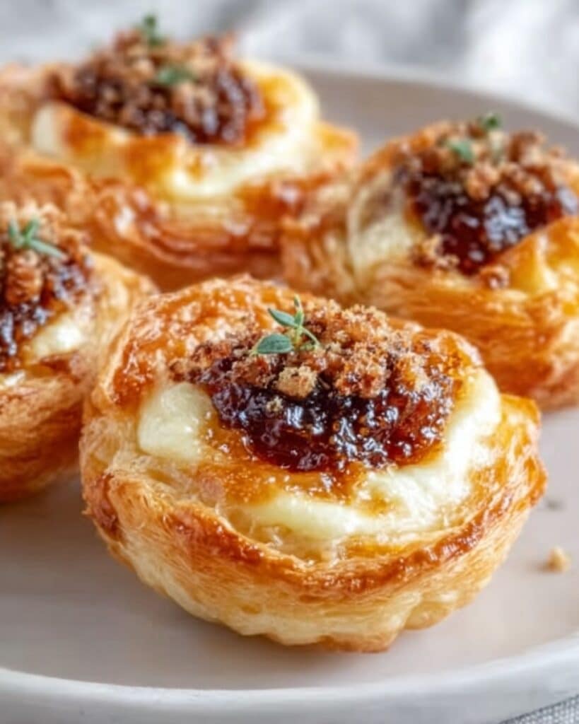 Crispy Brie and Fig Jam Puff Pastry Bites Recipe