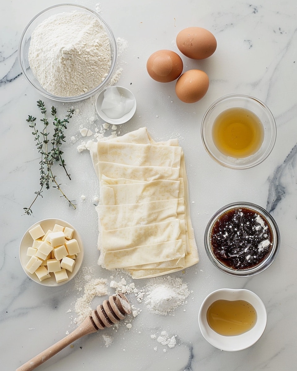 Single white plate showcasing one golden-brown, flaky puff pastry tartlet filled with melted, creamy cheese topped with a spoonful of rich fig jam and a sprinkle of crushed pecans, close-up angle revealing the airy layers of the pastry and the glossy texture of the jam, natural lighting highlights the contrast between the crisp crust and soft filling, set on a white marble surface, styled individual serving photo taken with an iphone --ar 4:5 --v 7