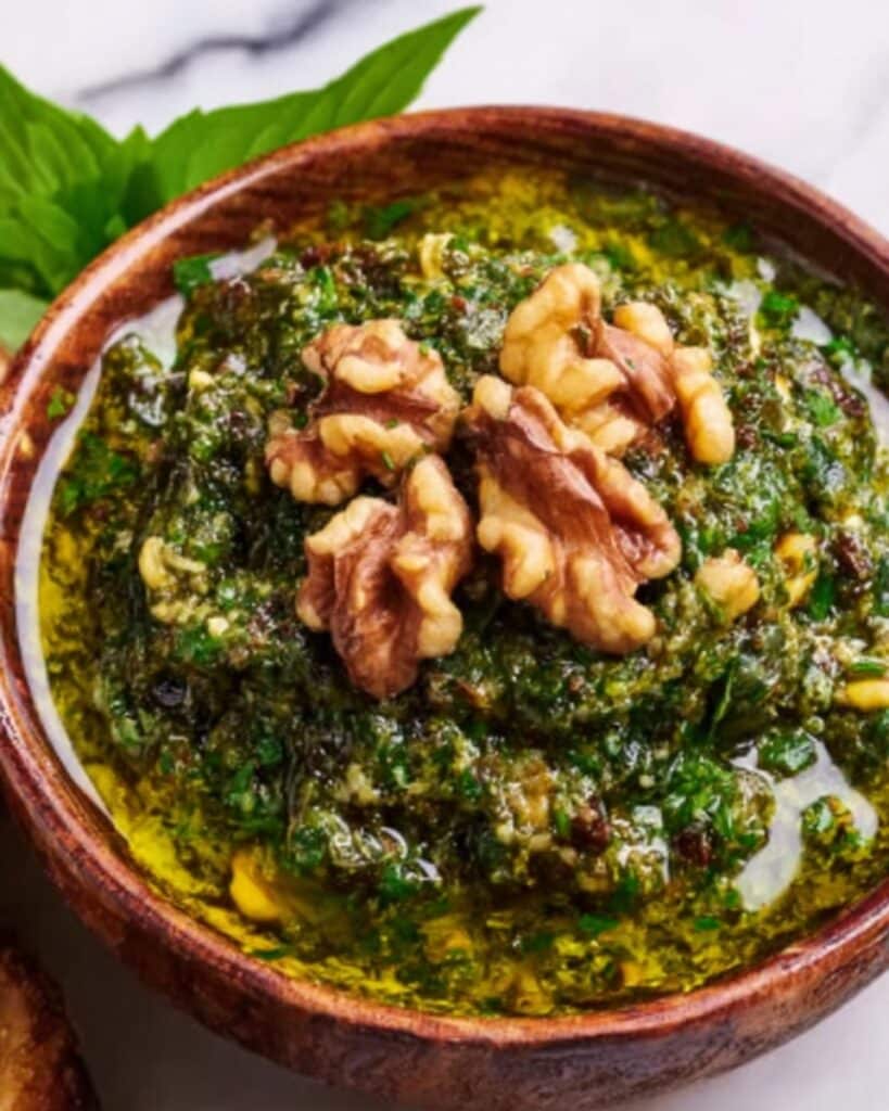 Fresh Dandelion Green Pesto with Toasted Walnuts Recipe