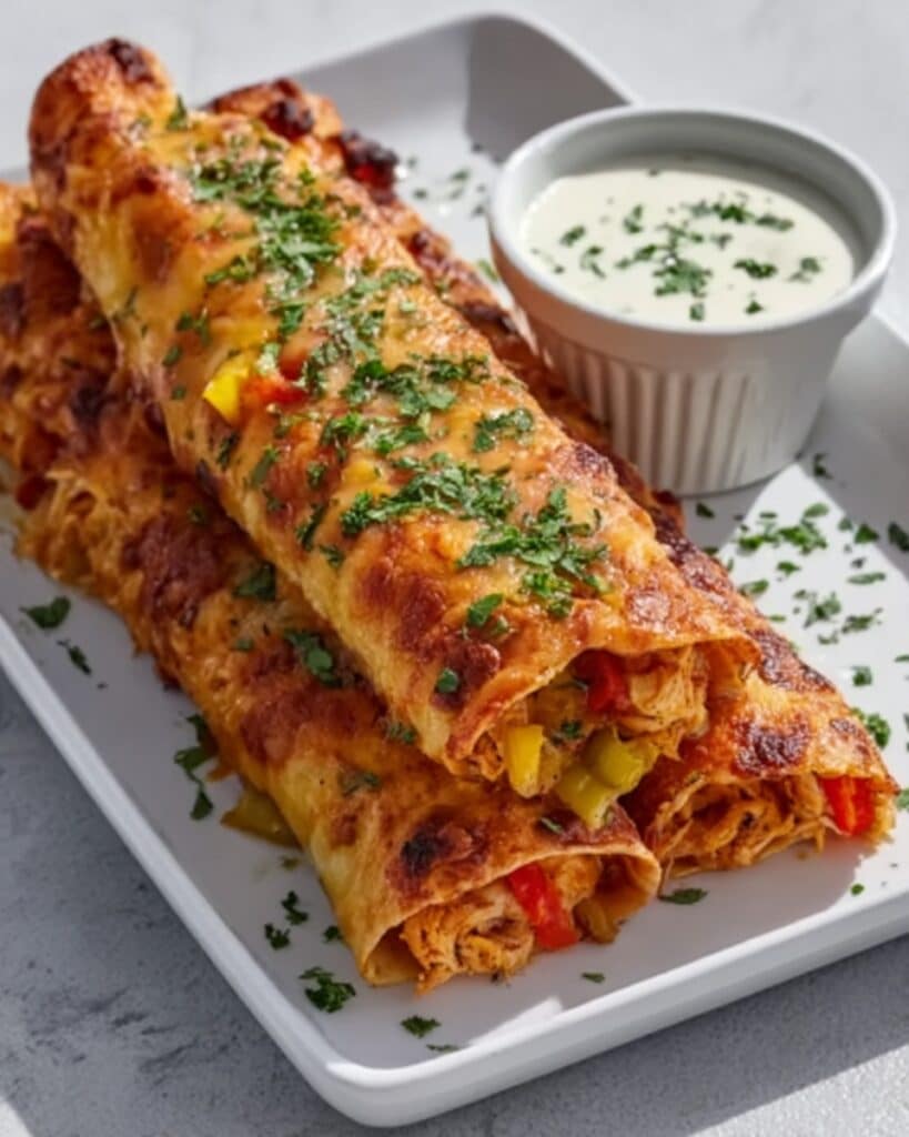 Healthy Veggie Ranch Baked Taquitos Recipe