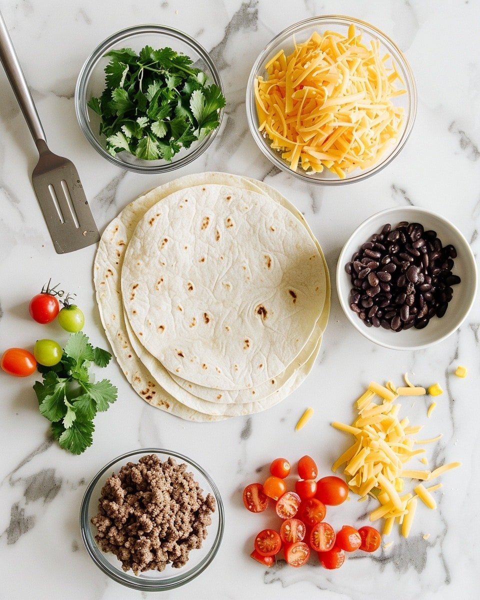 Single white plate with one triangular quesadilla slice, close-up angled view revealing a golden-brown toasted tortilla filled with melted cheddar cheese, seasoned ground beef, and slices of avocado inside, some filling slightly visible at the edges, garnished with a small wedge of fresh avocado on the side, natural lighting highlighting the textures, placed on a white marble surface, intimate plated serving photo taken with an iphone --ar 4:5 --v 7