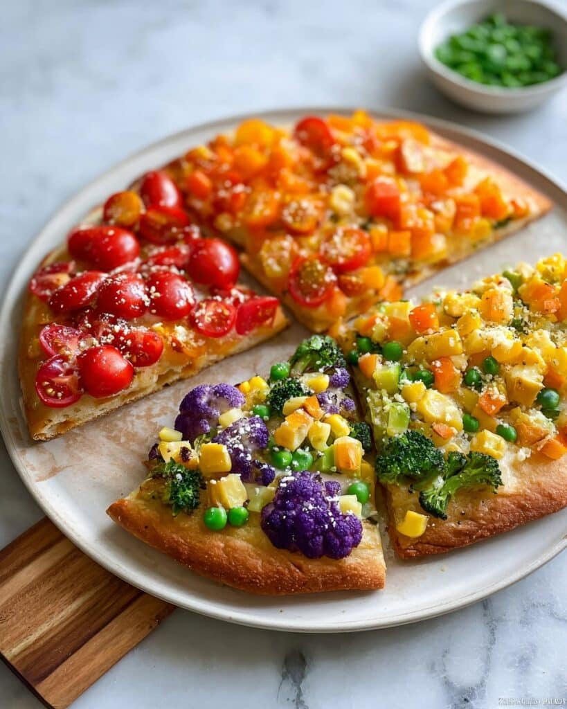 Rainbow Veggie Flatbread Pizza Recipe