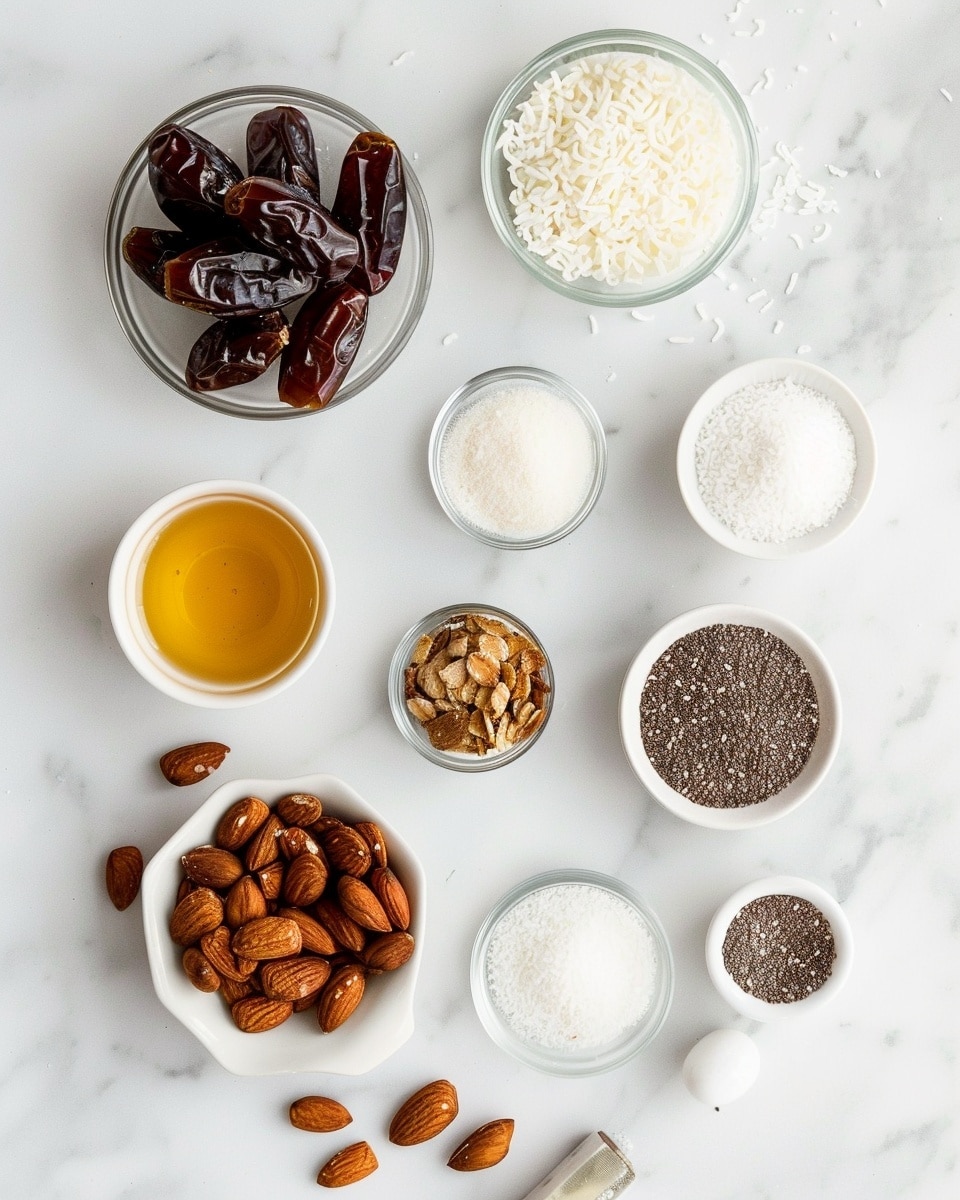 Single white square plate holding one thick, square portion of a nut and date energy bar, close-up angle revealing the dense cross-section filled with chopped nuts and sticky date bits, textured exterior coated with powdered nuts, natural sunlight highlighting the glossy, chewy interior and nutty crunch, shot on white marble background, intimate plated serving, photo taken with an iphone --ar 4:5 --v 7