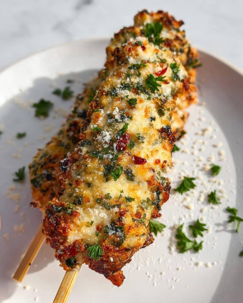 Garlic Parmesan Chicken Skewers Recipe