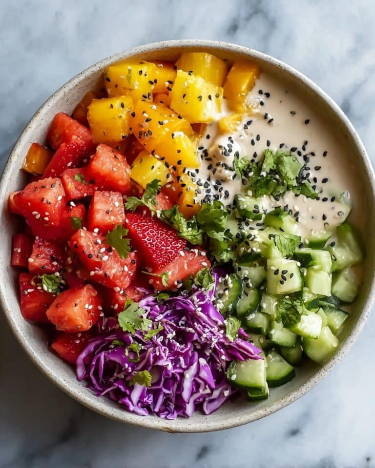Vibrant Colorful Rainbow Bowl with Creamy Tahini Dressing Recipe