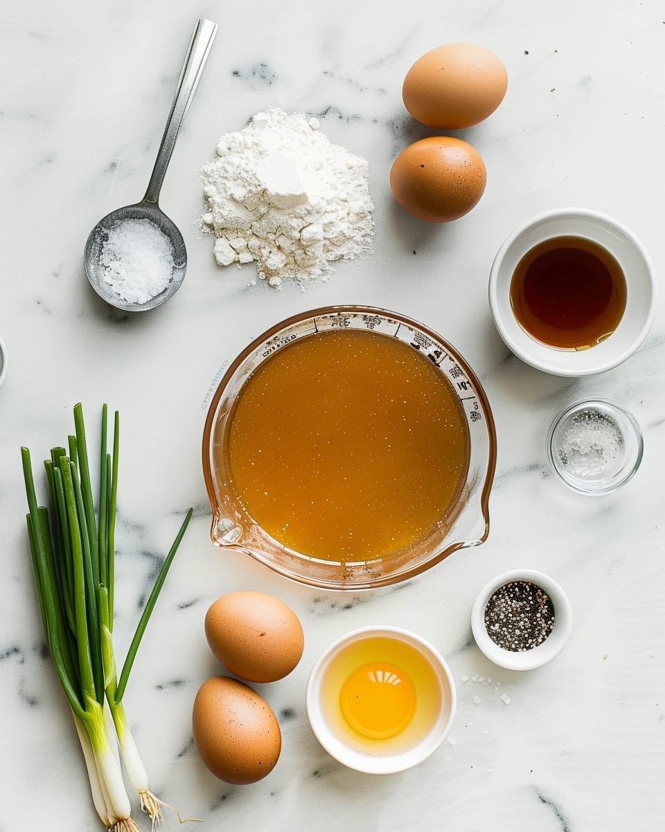 Single white bowl filled with one serving of hot egg drop soup, close-up angled shot revealing the delicate strands of beaten egg swirling through the clear golden broth, garnished generously with chopped green onions on top, steam rising gently, placed on a white marble surface with natural lighting, styled as an intimate plated serving photo taken with an iphone --ar 4:5 --v 7
