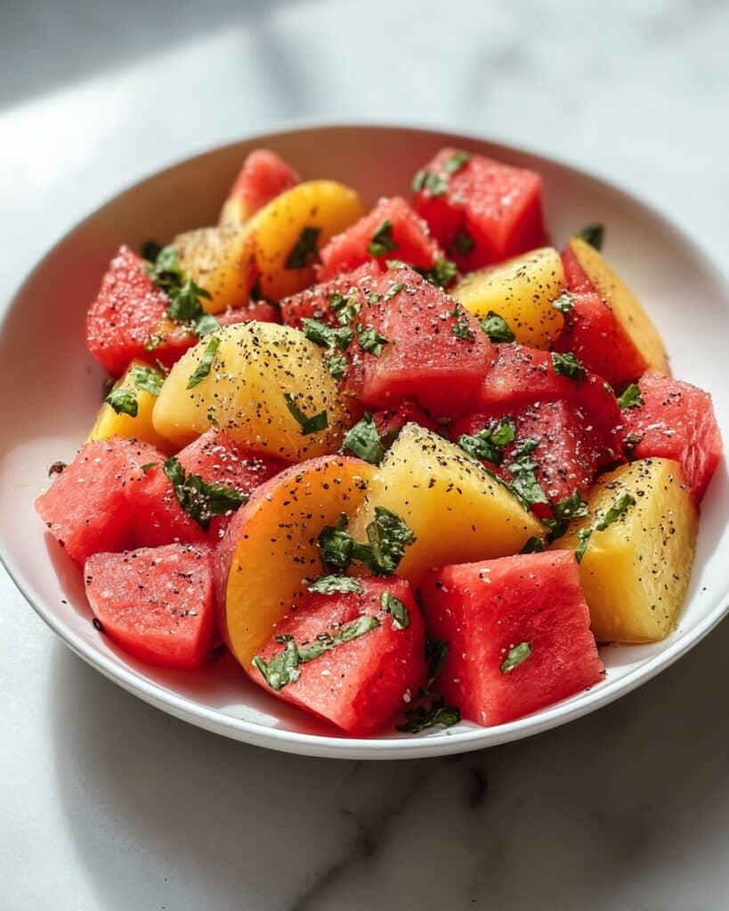 Refreshing Peach Watermelon Salad Recipe