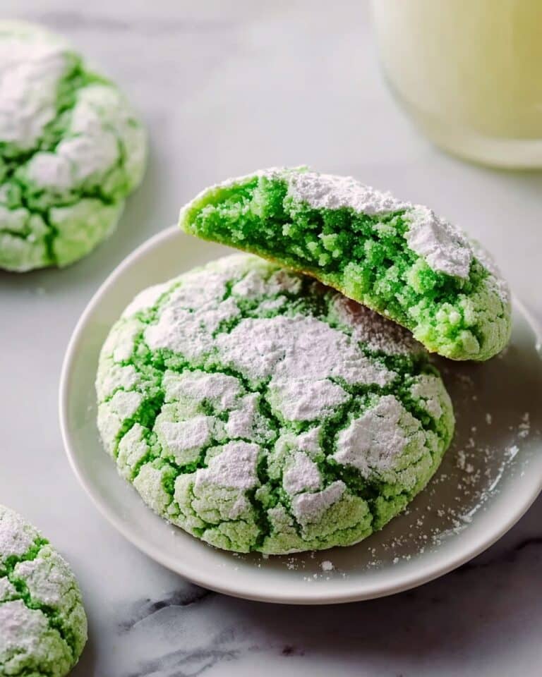 St Patrick’s Day Cookies with Green Cake Mix and Powdered Sugar Crinkle Finish Recipe