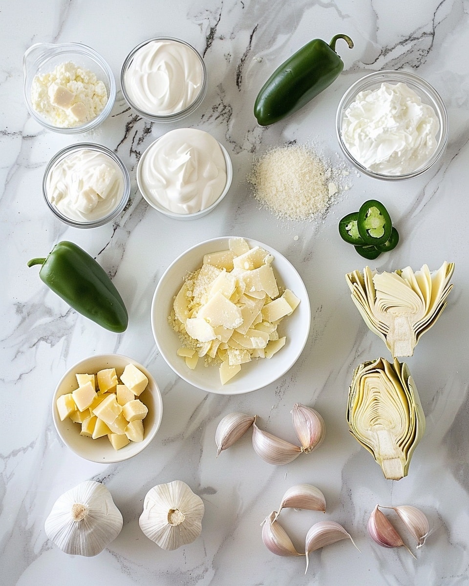 Single white plate featuring a generous portion of creamy baked spinach and artichoke dip with a golden-brown, bubbly top, showing the rich, cheesy interior with visible chunks of artichoke and flecks of spinach, accompanied by several crisp, light yellow tortilla chips casually arranged alongside, photographed from a close-up angled view to reveal the texture and layers, set on a white marble surface with natural lighting, styled like a food blog serving ready to eat, photo taken with an iphone --ar 4:5 --v 7