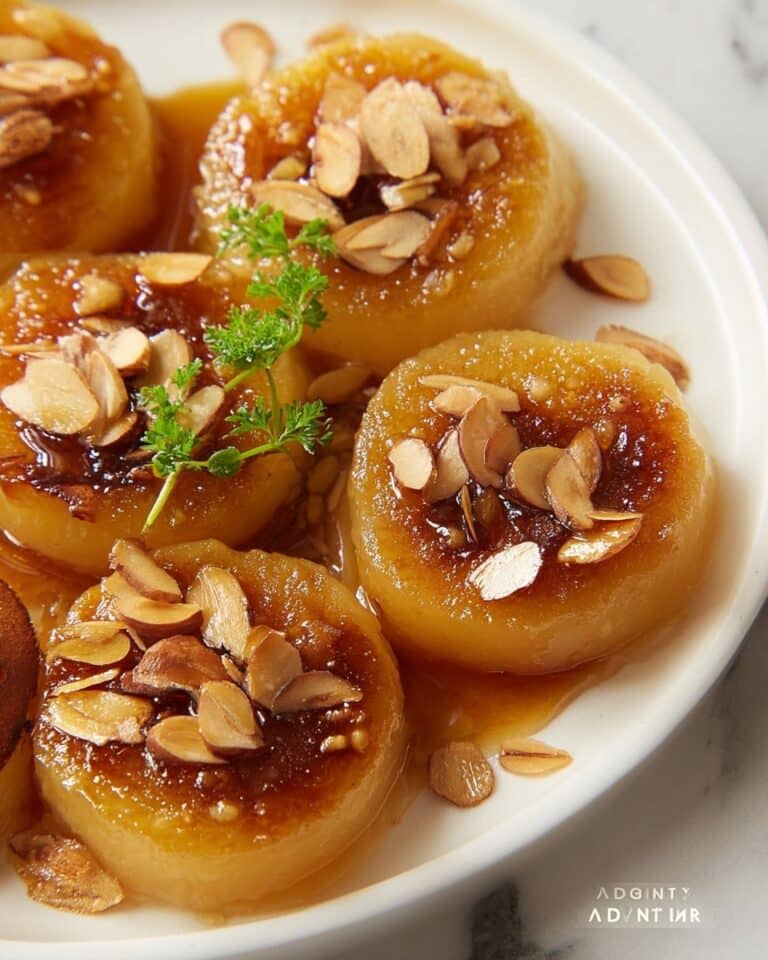 Potato Honey Cake: Soft, Pan-Fried Sweet Snack with Almond Garnish Recipe