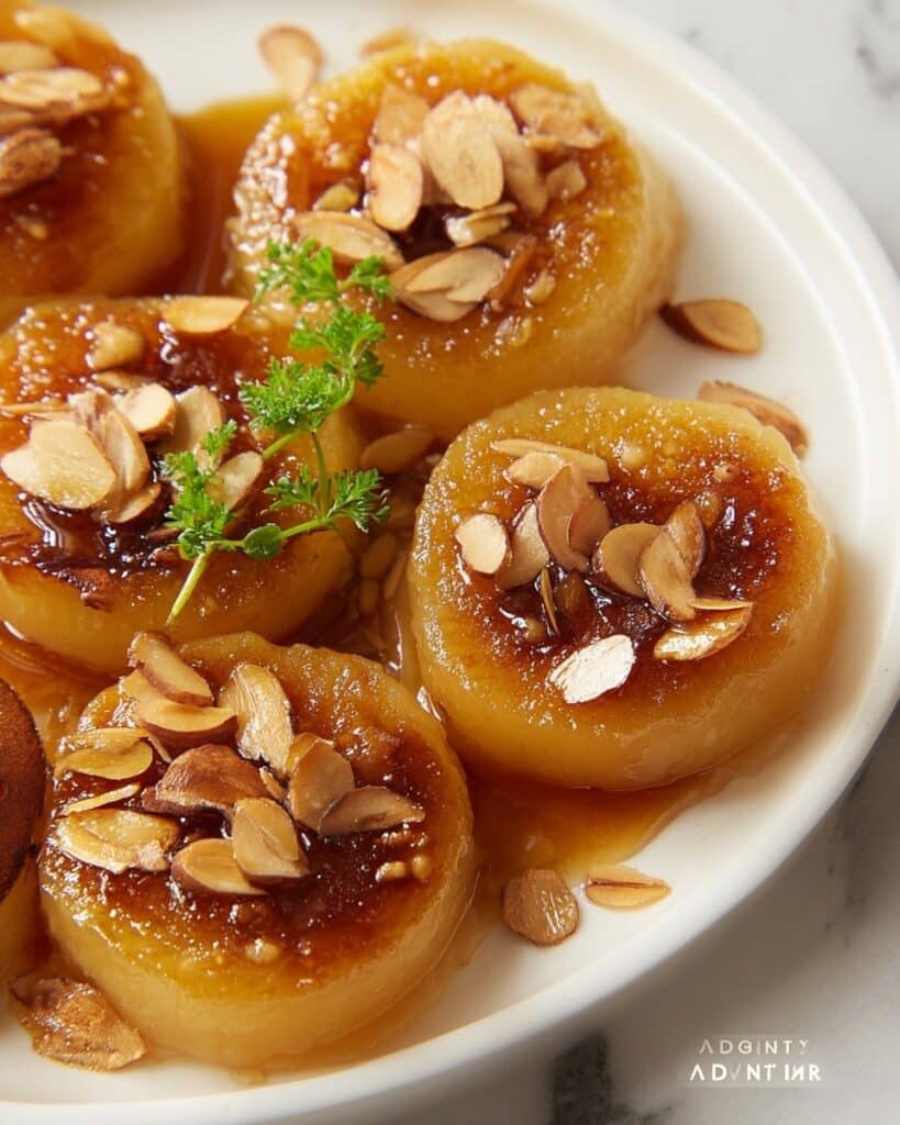 Potato Honey Cake: Soft, Pan-Fried Sweet Snack with Almond Garnish Recipe