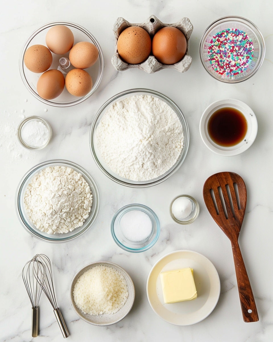Single white plate featuring a single slice of colorful rainbow sprinkle cake roll, revealing the soft, fluffy yellow sponge cake swirled with creamy white frosting and vibrant rainbow sprinkles embedded throughout. The exterior is coated with smooth white icing and topped with multicolored round sprinkles and pastel candy eggs as decoration. The close-up, angled shot highlights the delicate spiral layers and moist texture, set against a white marble surface with natural lighting, styled like an individual serving from a food blog, photo taken with an iphone --ar 4:5 --v 7