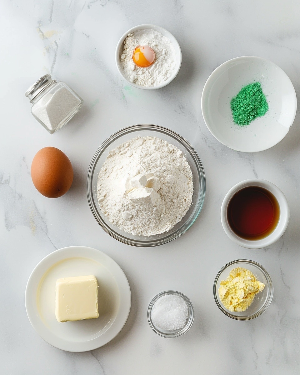 Single white plate with one vibrant green cookie topped with a small red heart-shaped decoration, close-up shot highlighting the soft, slightly cracked texture and tender crumb, with a glass of milk blurred softly in the background, natural light illuminating the scene on a white marble surface, styled like a cozy food blog serving ready to enjoy photo taken with an iphone --ar 4:5 --v 7
