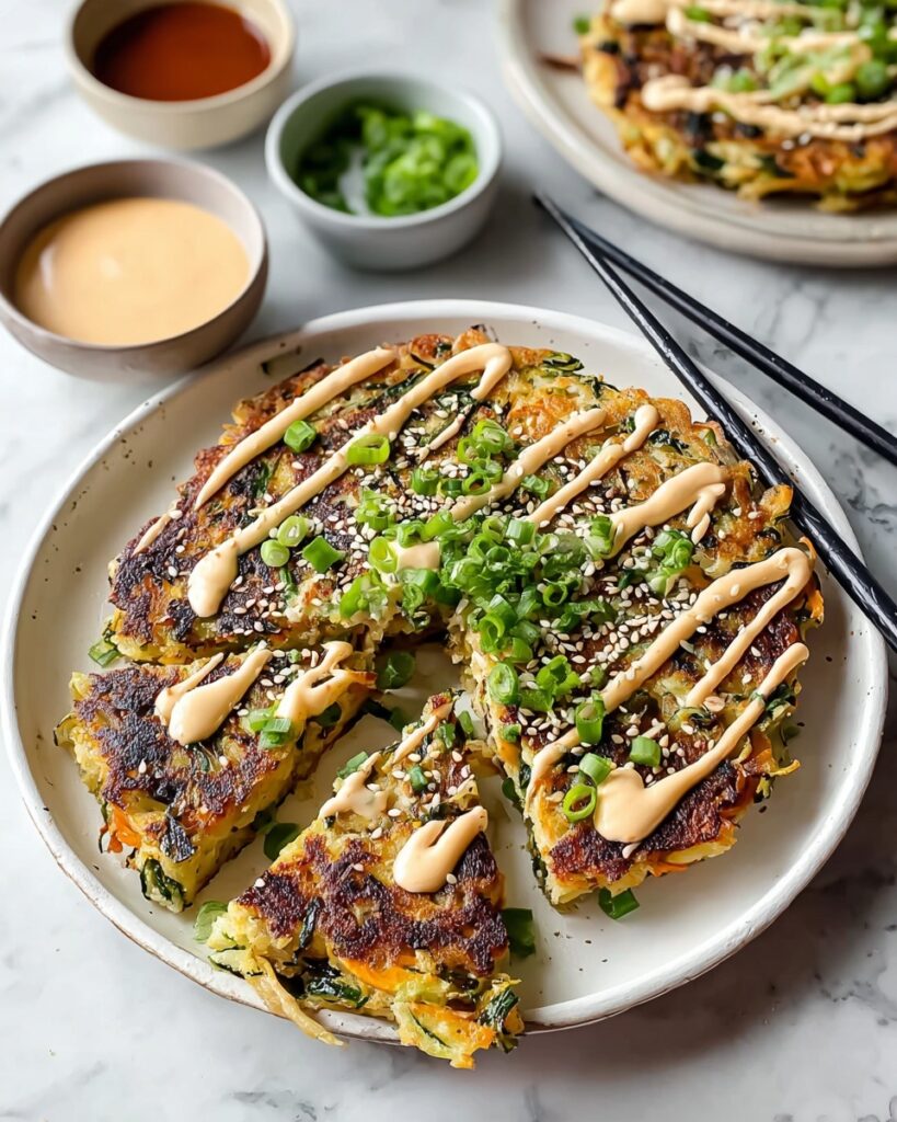 Delicious Vegetarian Okonomiyaki: Easy Japanese Pancake Recipe