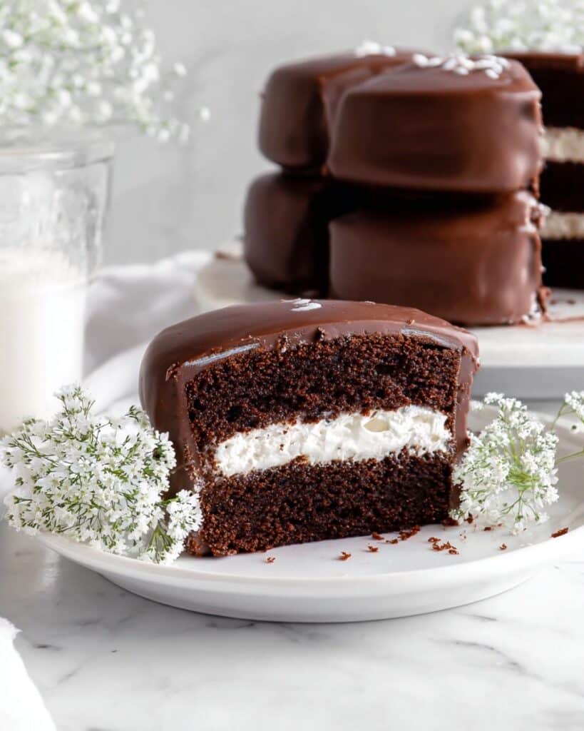 Mini Chocolate Cakes with Marshmallow Filling and Chocolate Coating Recipe