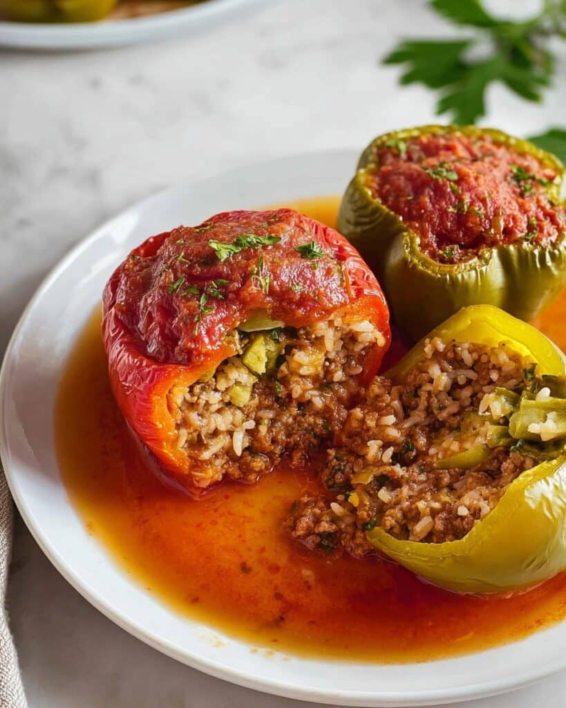 Slow Cooker Mediterranean Stuffed Peppers with Rice Recipe