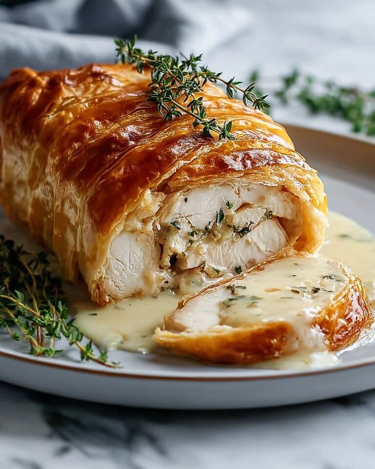 Delicious Chicken Wellington with Dijon Cream Sauce Recipe