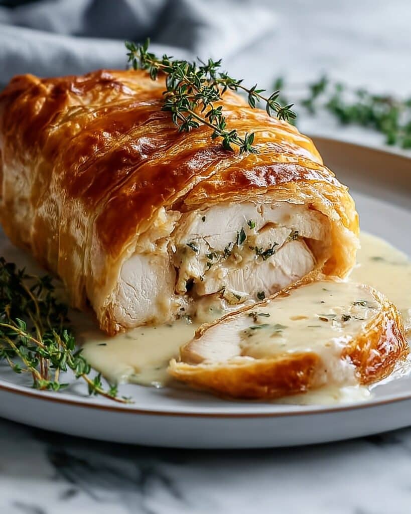 Delicious Chicken Wellington with Dijon Cream Sauce Recipe