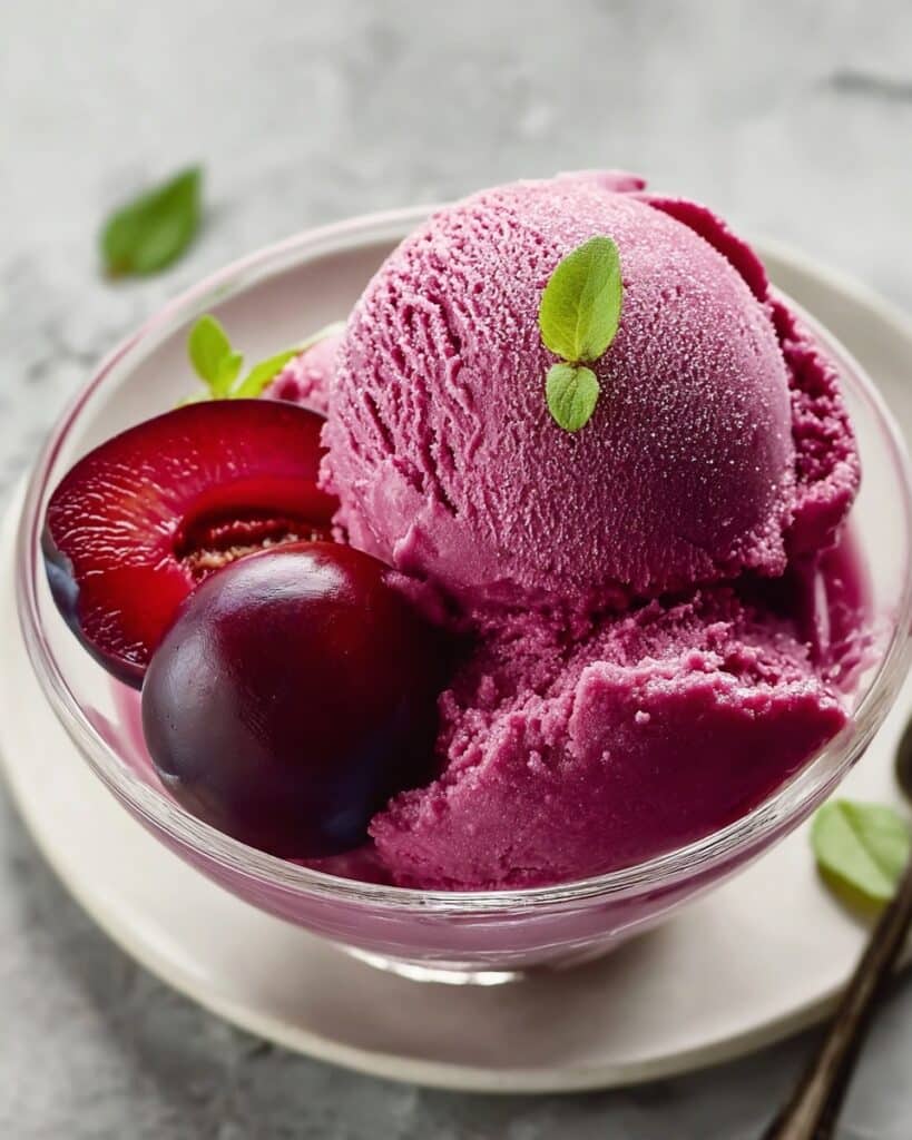 Cardamom Plum Sorbet: Irresistibly Creamy and Vegan Treat Recipe