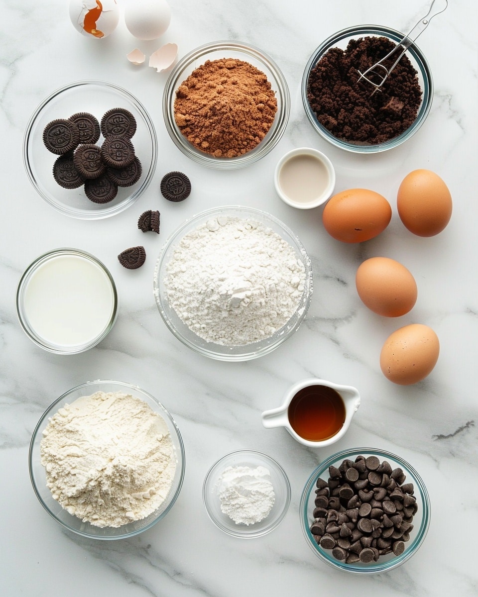 Single white plate featuring one plated serving of an Oreo cheesecake cupcake, close-up angled view showcasing the rich layers of moist chocolate cake and creamy cheesecake swirled inside, topped with whipped cream, a drizzle of smooth chocolate sauce, a halved Oreo cookie, and a sprinkle of Oreo crumbs, textured crumbs scattered lightly on the plate, all set against a white marble surface with natural lighting, styled as a delicious individual portion photo taken with an iphone --ar 4:5 --v 7