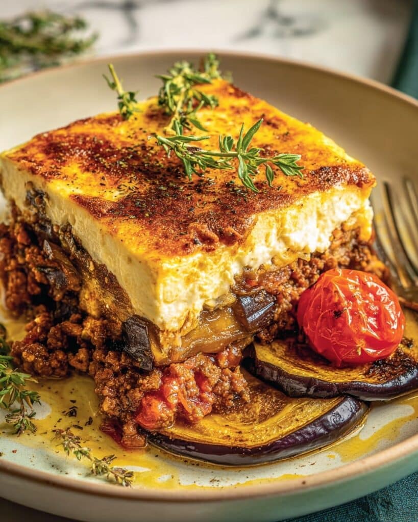 Greek Eggplant Lasagna with Lamb and Bechamel Recipe